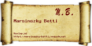 Marsinszky Betti névjegykártya